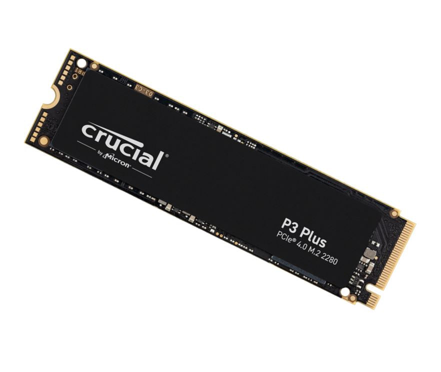 Crucial P3 Plus 1TB Gen4 NVMe SSD 5000/3600 MB/s R/W 220TBW 650K/800K IOPS 1.5M hrs MTTF Full-Drive Encryption M.2 PCIe4 5yrs Crucial P3 Plus 1TB Gen4 NVMe SSD 5000/3600 MB/s R/W 220TBW 650K/800K IOPS 1.5M hrs MTTF Full-Drive Encryption M.2 PCIe4 5yrs